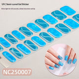Semi-Cured Gel Nail Strips Sparkle Spotlight Cat Eye Glossy Design (MOQ=3)