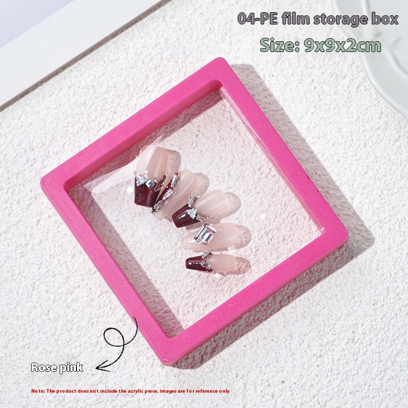Transparent PE film suspension box press on nails storage box