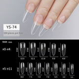 Nail Tips Transparent nail piece, special box for press on nails, full sticker, seamless patch, manicure, long water drop, almond nail patch, fake nail.
