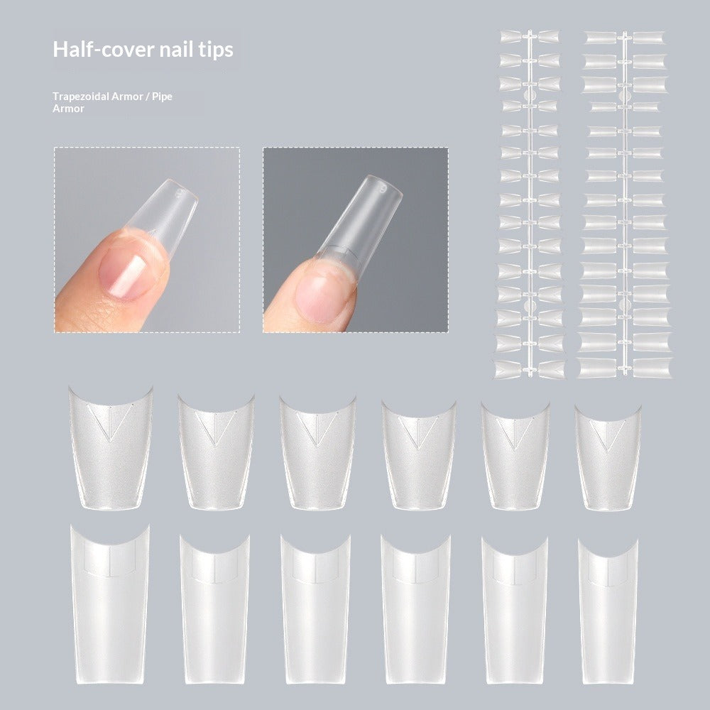 365nails: "Dual-Form Nail Tips (414/415)" – Long Coffin Clear Nail Extensions