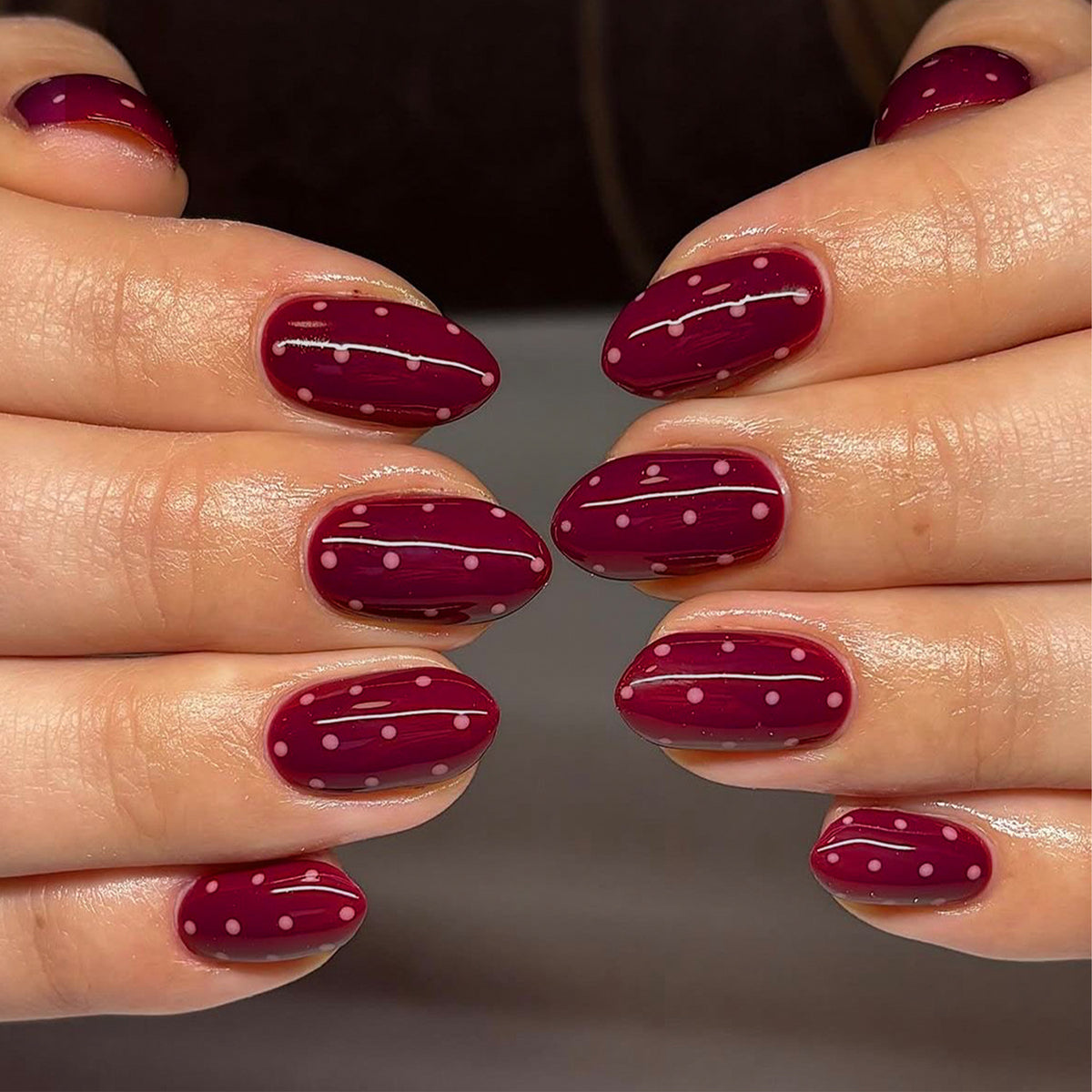 French Animal Print Glossy Brown Almond Short Press On Nails – Design 21