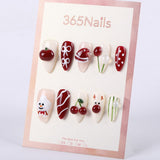 365Nails Cherry Red Christmas Stiletto Set