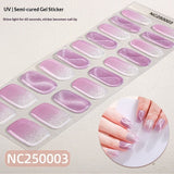 Semi-Cured Gel Nail Strips Sparkle Spotlight Cat Eye Glossy Design (MOQ=3)