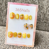 365nails: "energetic orange grapefruit pastoral" – handmade press-on nails