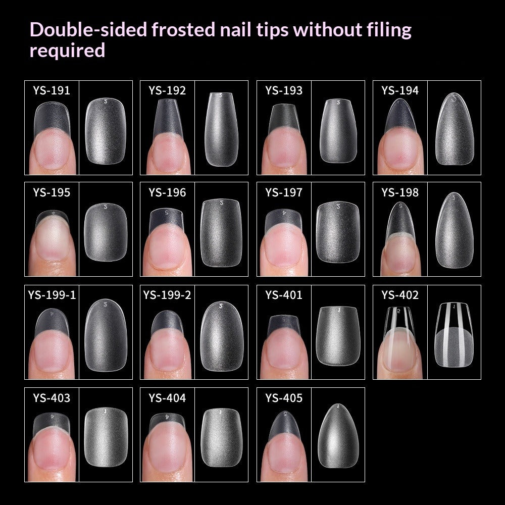 365nails Full-Matte Nail Tips | Multi-Shape Nail Extension Set with Storage Case