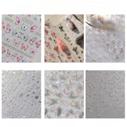 Crystal Butterfly & Snowflake Collection: "Iridescent Crystal Butterfly & Snowflake" – 3D Embossed Nail Sticker