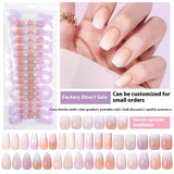 Nail Tips Europe and the United States  gradual change press on nails, simple water drop nail spray removable fake nail 150 pieces prefabricated nail