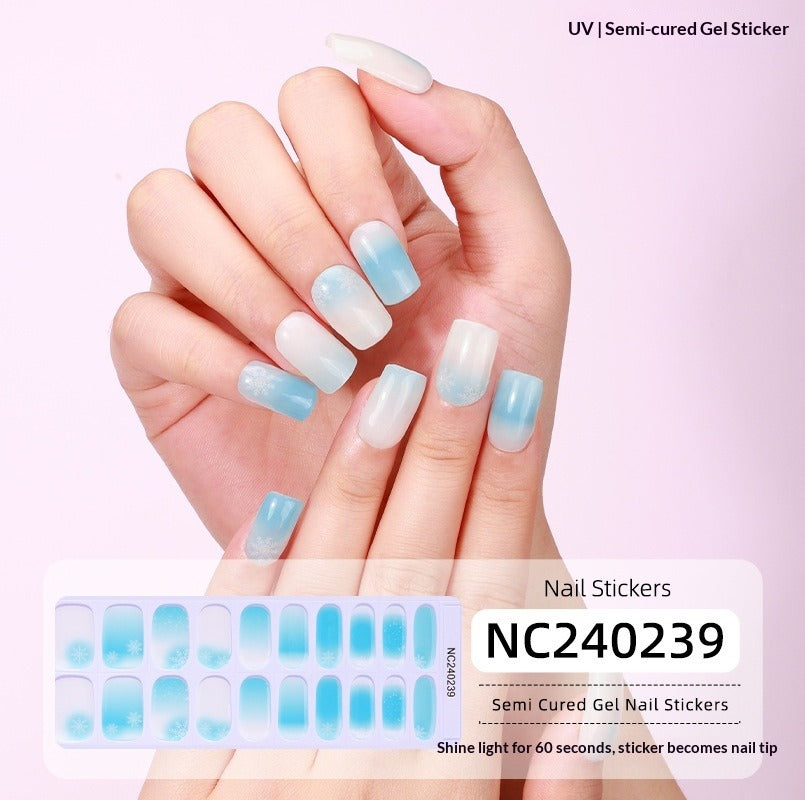 Semi-Cured Gel Nail Strips French Holiday Christmas Halloween Mix Designs (MOQ=3)