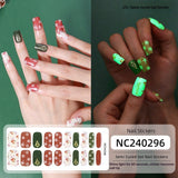 Semi-Cured Gel Nail Strips 3D Foil Christmas Snowflake Glow Design (MOQ=3)