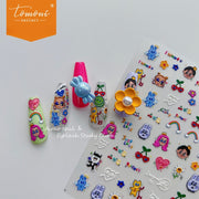 Doodle Strawberry Paradise – Playful Cartoon Nail Art Set
