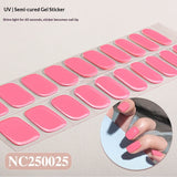 Semi-Cured Gel Nail Strips Solid Color Glossy Minimal Design (MOQ=3)