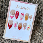Ruby Citrus Mix - Red 3D Floral Press-On Nails