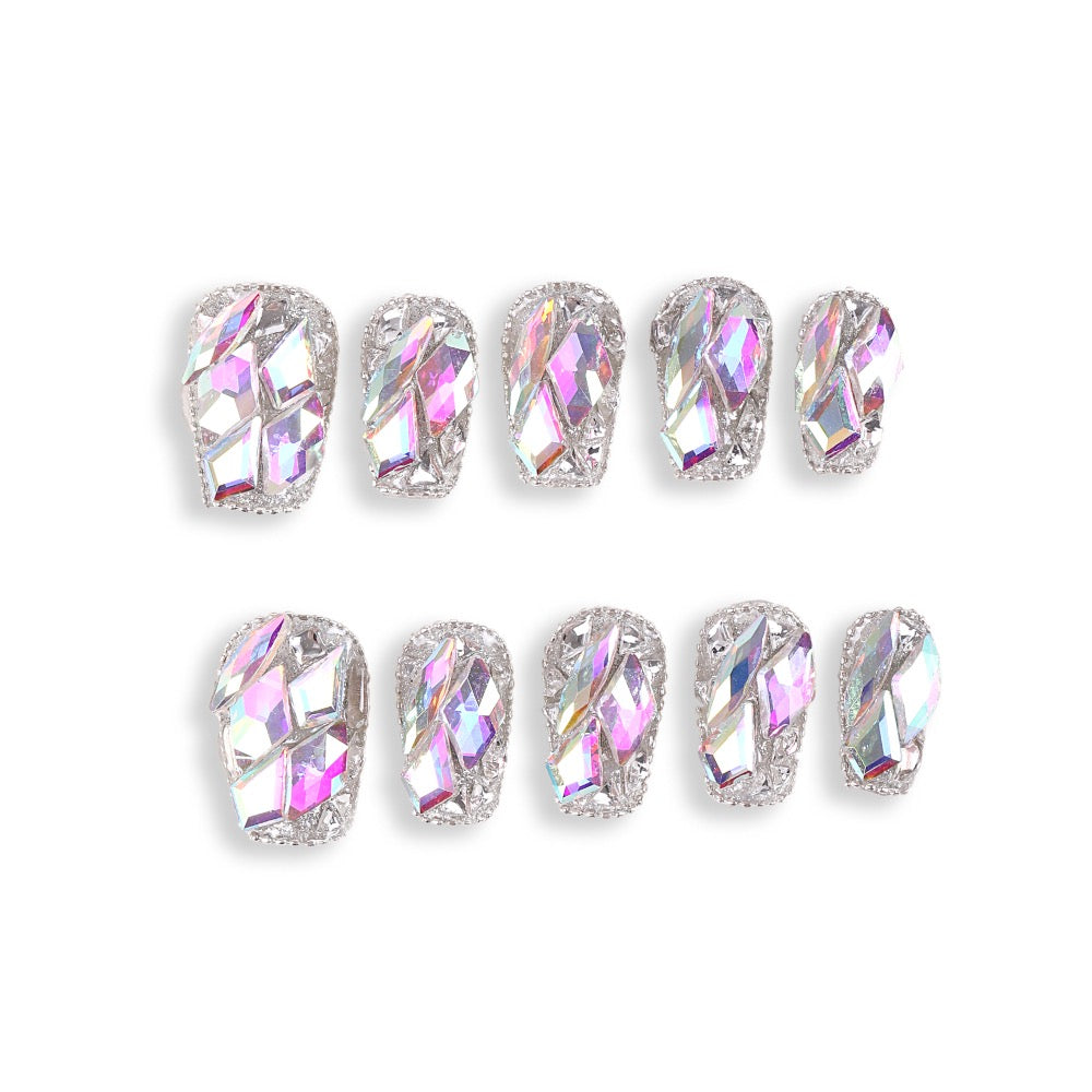 Set de uñas postizas con cristales de espejo y diamantes de imitación 365Nails