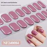 Semi-Cured Gel Nail Strips Minimal Solid Japanese Style (MOQ=3)