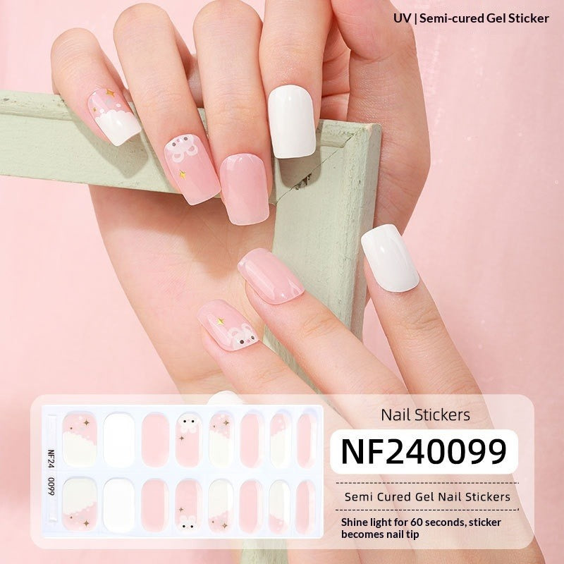 Semi-Cured Gel Nail Strips 3D Foil Glitter Glossy Design (MOQ=3)