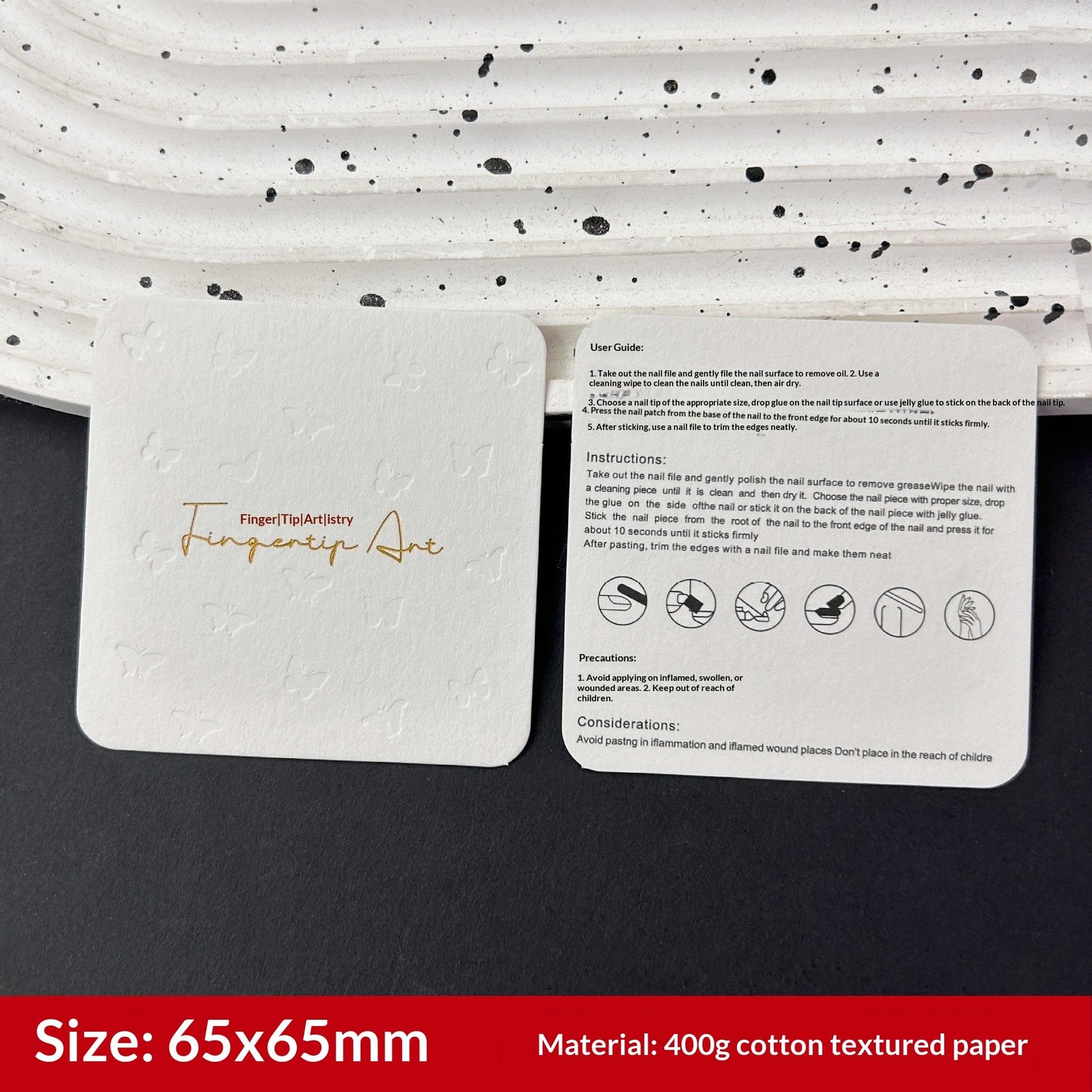 Embossed Gold Foil Display Cards for Press On Nails (MOQ=50)