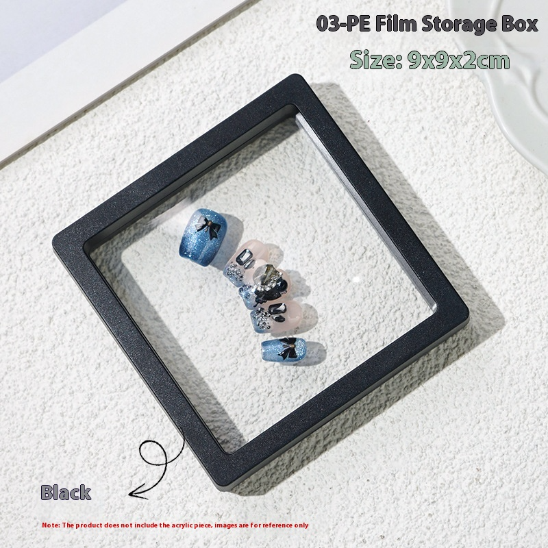 Transparent PE film suspension box press on nails storage box
