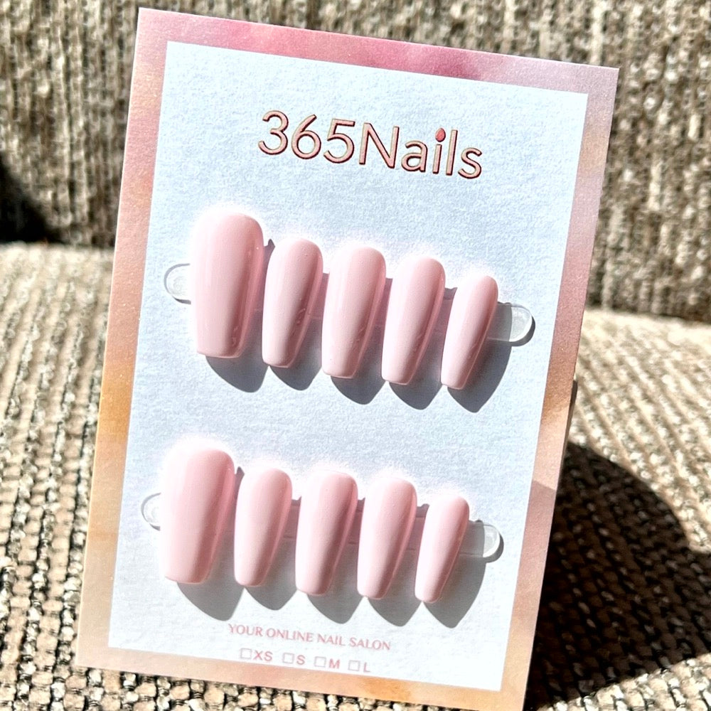 "Stylish Medium Coffin" - Solid Color Handmade Nails (20 Colors Available)