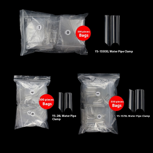 Nail Tips semi-stick water pipe nail piece, French C-arc false nail press on nails patch, extended square head C-type water pipe nail