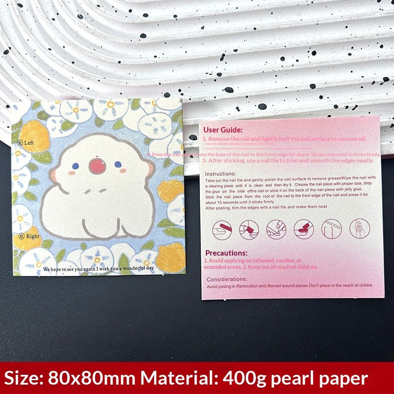 珍珠光澤手工製穿戴甲展示卡 (MOQ=50)