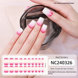 Semi-Cured Gel Nail Strips Gradient Rainbow Pastel Glossy Design (MOQ=3)