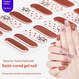 Semi-Cured Gel Nail Strips Christmas Snowflake Festive Glossy Design (MOQ=3)