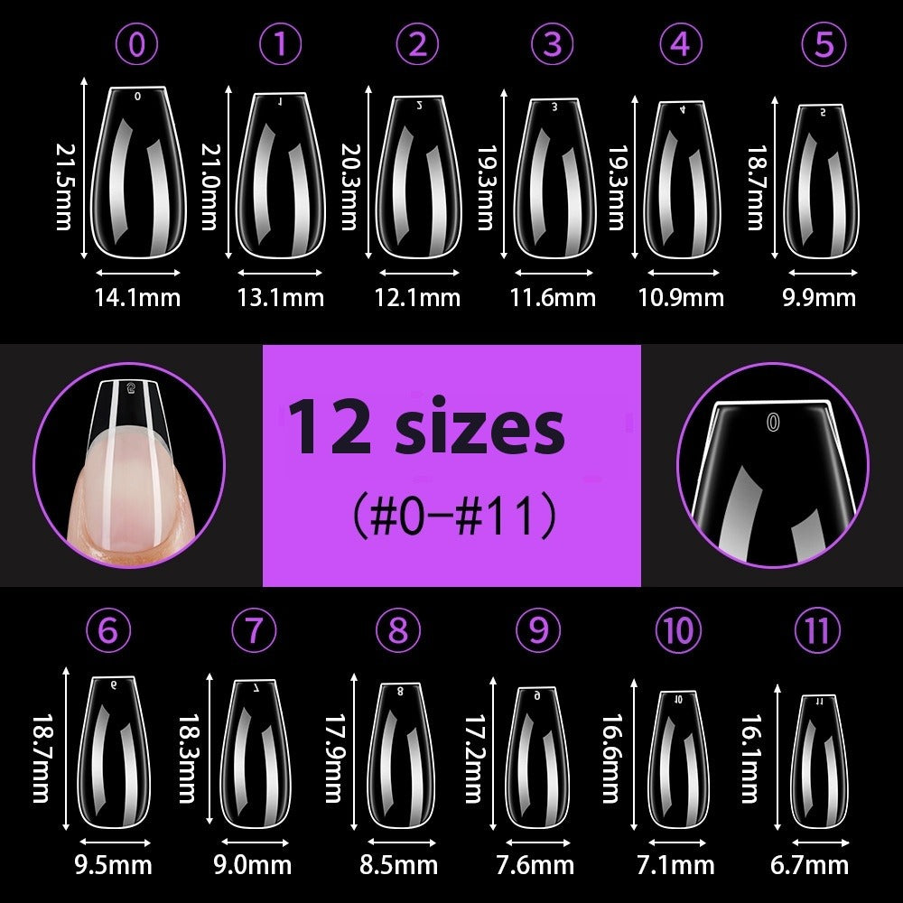 Nail Tips Nail pads for nail salons, transparent trapezoidal nail pads, ultra-thin and seamless nails 240 boxed nail pads