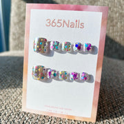 365nails: "鏡面跳色圓點" – 手工製足部穿戴甲