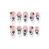 Polka Dot Ladybug Knot French Sweet Cool Medium Almond press on nail