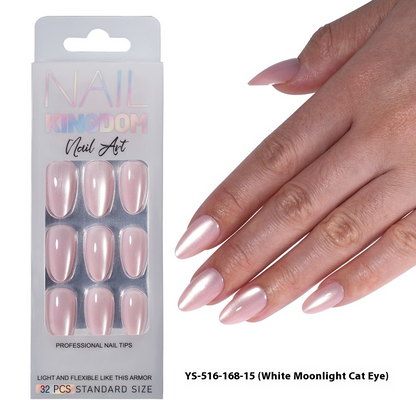 Press on nails Advanced Aurora Fine Flash Almond Short Nail Film Removable Fake Nail Prefabricated Solid Color  Nail Art Wholesale