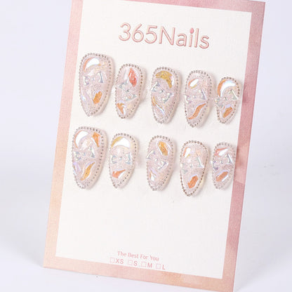 365Nails Icy Crushed Sugar Cutout Bow Press-Ons
