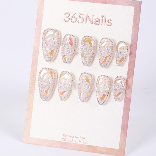 365Nails Icy Crushed Sugar Cutout Bow Press-Ons