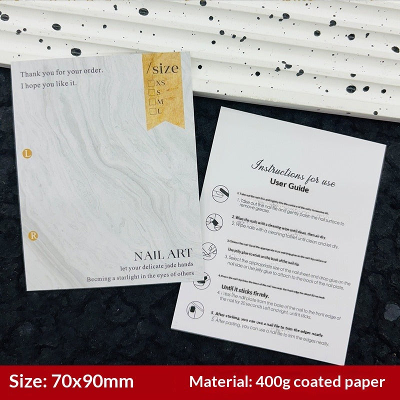 Minimal Gradient Copperplate Paper Display Cards for Press On Nails (MOQ=50)