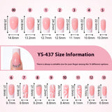 Press on nails Advanced Sense  French White Powder with Drill Finished Wearable Nail Removable Prefabricated Patch Nail Art