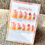 "Peach Blossom Gradient" - Wholesale Ultra-Soft Flexible Fit Handmade Nails (MOQ=100)