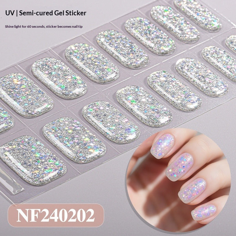 Semi-Cured Gel Nail Strips Pure Glitter Ultra Sparkle Glossy Design (MOQ=3)