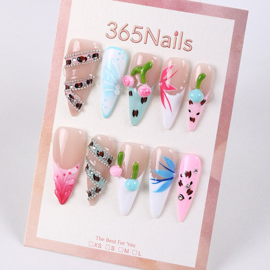 365Nails Summer Gelato Mix 3D Press-On Nails
