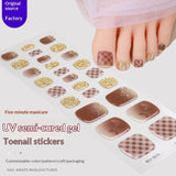 Semi-Cured Gel Nail Strips Elegant Brightening Glossy Toe Style (MOQ=3)