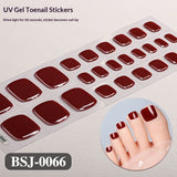 Semi-Cured Gel Nail Strips Minimal Solid Color Toe Style (MOQ=3)