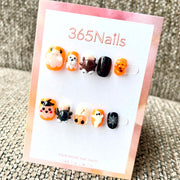 365nails: "Midnight Mischief" – 3D Spooky Cute Handmade Short Nails