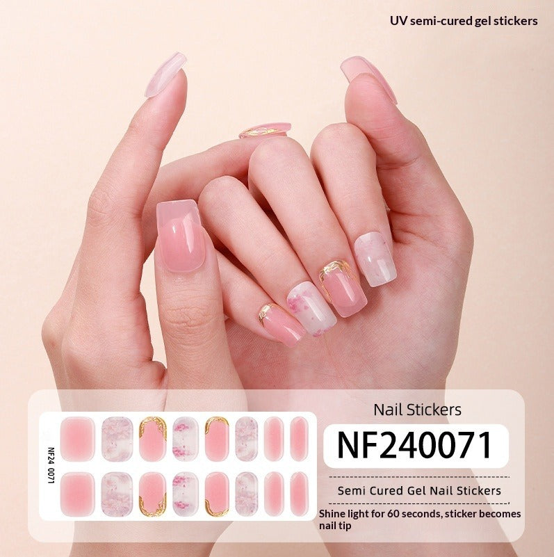 Semi-Cured Gel Nail Strips 3D Foil Shine Glam Emboss Effect (MOQ=3)