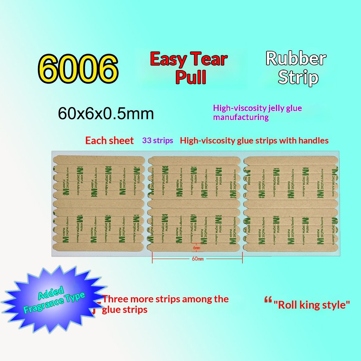 Crystal adhesive strips for press-on nail display cards