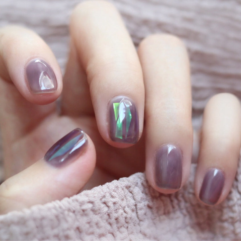 Grape purple is white in autumn and winter, press on nails art patches, cellophane nail art patches, fake nails, waterproof and removable nail pads.｜365nails