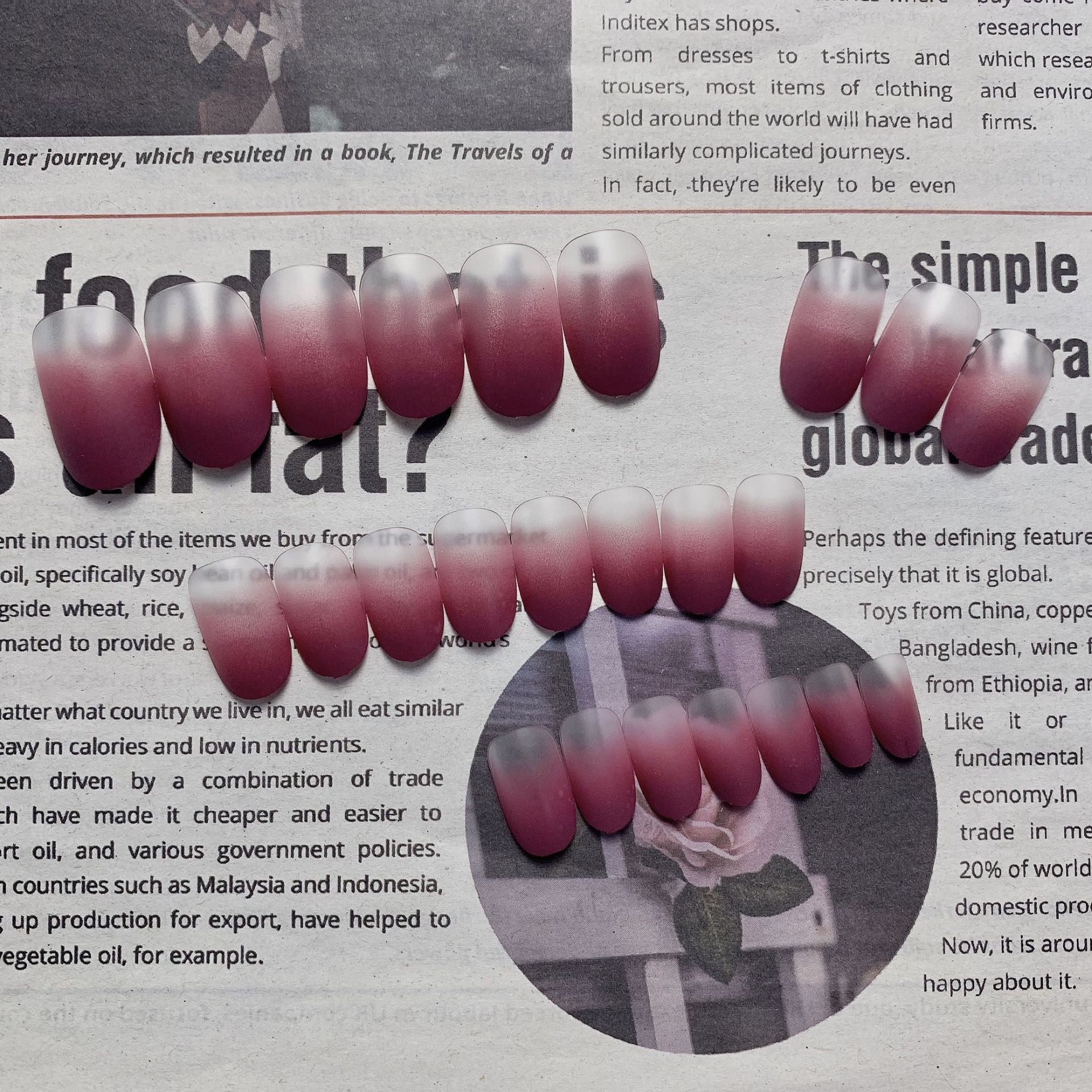 Dry rose matte nail patch fake nail wearing finished nail pregnant woman nail patch waterproof and removable｜365nails