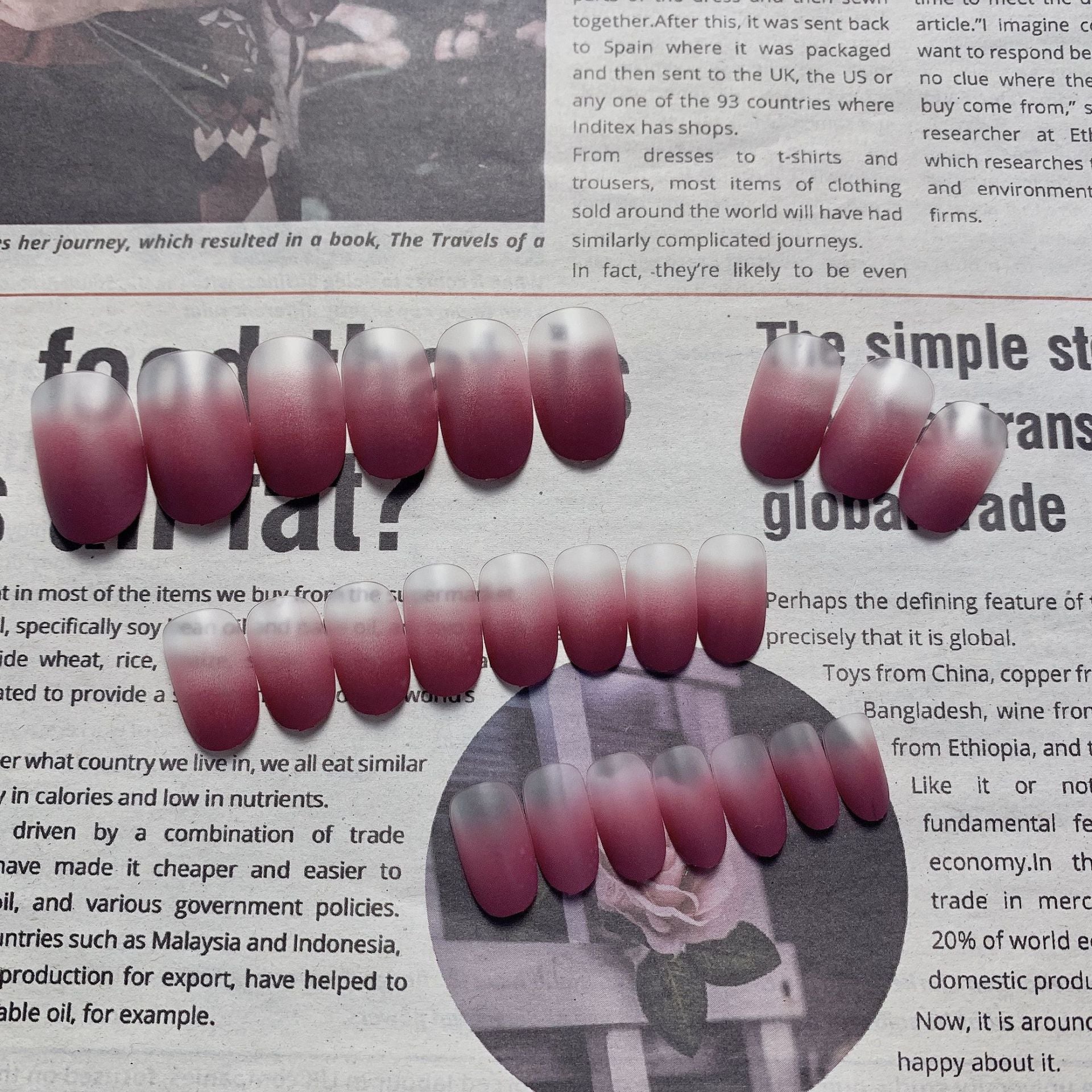 Dry rose matte nail patch fake nail wearing finished nail pregnant woman nail patch waterproof and removable｜365nails