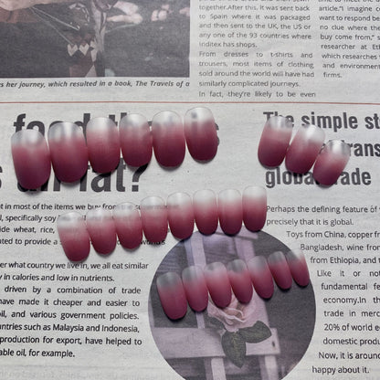 Dry rose matte nail patch fake nail wearing finished nail pregnant woman nail patch waterproof and removable｜365nails