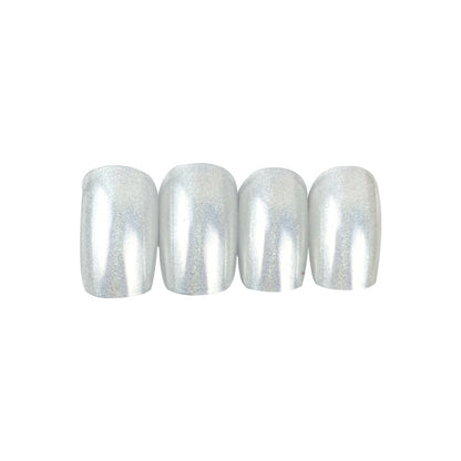 Laser Silver Transparent Summer Whitening Nail Patch Fake Nail Wearing Nail Finished Laser Nail Waterproof Nail Patch｜365nails