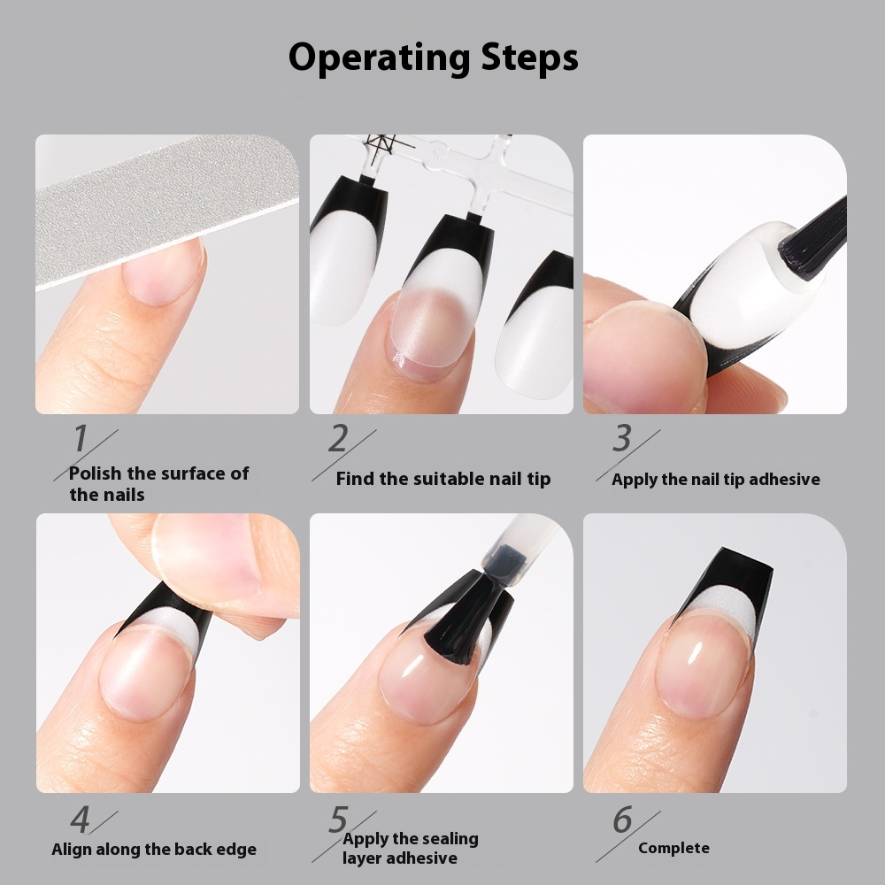 Nail Tips hot-selling nail pieces Frosted French, no-carving and grinding nail patches Prefabricated nail 120 pieces False nail wholesale