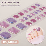 Semi-Cured Gel Nail Strips Gradient Bloom 3D Foil Toe Design (MOQ=3)