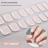 Semi-Cured Gel Nail Strips Minimal Solid Japanese Style (MOQ=3)